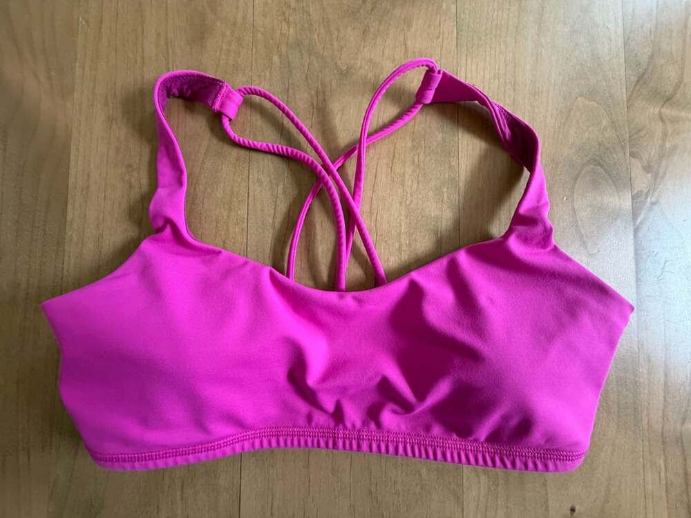 Lululemon Free to Be Wild Bra Pink Multi Strappy Sports Bra size 8